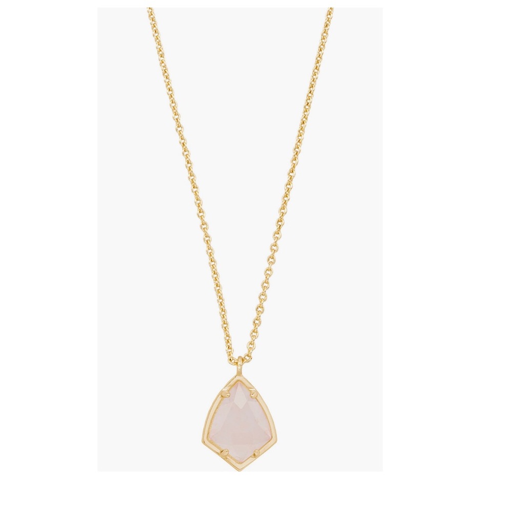 Kendra Scott ‘Cory’ Semiprecious Stone Rose Quartz and 14K Gold Plated Necklace